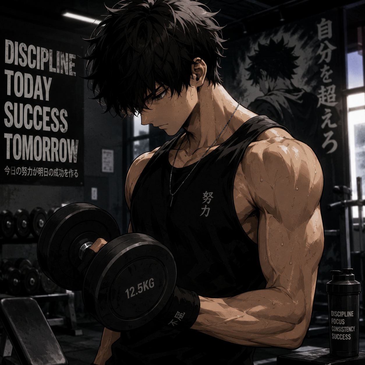 Anime Gym Character Training Frame